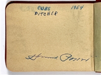 1954-56 Chicago Cubs Autograph Book Signed by 23 players Including Rookie Ernie Banks and Hank Sauer (1952 NL MVP)