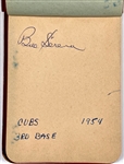 1954-56 Chicago Cubs Autograph Book Signed by 23 players Including Rookie Ernie Banks and Hank Sauer (1952 NL MVP)