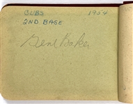 1954-56 Chicago Cubs Autograph Book Signed by 23 players Including Rookie Ernie Banks and Hank Sauer (1952 NL MVP)