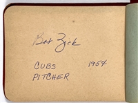 1954-56 Chicago Cubs Autograph Book Signed by 23 players Including Rookie Ernie Banks and Hank Sauer (1952 NL MVP)