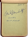 1954-56 Chicago Cubs Autograph Book Signed by 23 players Including Rookie Ernie Banks and Hank Sauer (1952 NL MVP)