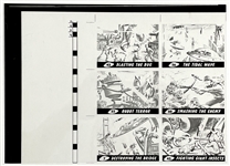 1962 Topps “Mars Attacks” Uncut Sheet of Production Color Proof of Six Cards - #s 7, 26, 32,43, 45 and 50 - with Black and Cyan Plates (2 Pieces)