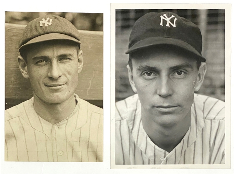 “Before and After The Iron Horse” Pair of Original News Service Photos of Wally Pipp and Babe Dahlgren-Yankees First Basemen Before and After Lou Gehrig