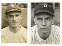 “Before and After The Iron Horse” Pair of Original News Service Photos of Wally Pipp and Babe Dahlgren-Yankees First Basemen Before and After Lou Gehrig