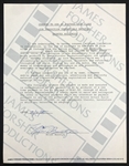 Collection of 7 Signed Release Forms for Horror Film Documentary with Linda Blair (<em>The Exorcist</em>), Gregory Peck & Lee Remick (<em>The Omen</em>), and JoBeth Williams (<em>Poltergeist</em>)