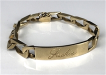 1972 Elvis Presley Gifted 14k Gold "Jackie Kahane" Bracelet with "TCB Historian from Elvis" Engraved on the Reverse