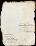 1944 Lucille Ball Signed <em>Old Gold Comedy Theatre</em> Radio Show Contract - SAVED FROM THE FIRE!