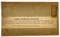 Collection of Six Photographs of Abraham Lincoln, John Wilkes Booth and The Ford's Theatre – Incl. Meserve Print - Vintage Prints from the Lloyd Ostendorf Collection