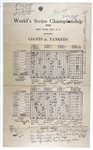 1936 World Series Press Pass Badges (Yankee Stadium and Polo Grounds), BWA Letter, Envelopes, Press Scorecards and Typed Stories for New York Yankees vs. Giants – Games 1-6