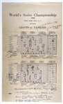 1936 World Series Press Pass Badges (Yankee Stadium and Polo Grounds), BWA Letter, Envelopes, Press Scorecards and Typed Stories for New York Yankees vs. Giants – Games 1-6