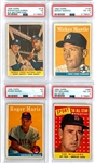 1958 Topps Baseball Complete Set (494) with Four PSA Graded Incl. Mantle, Maris, T. Williams All-Star and  Mantle/Aaron