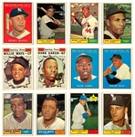 1961 Topps Baseball Complete Set (587) with Six PSA Graded Incl. Mantle, Mantle AS, Koufax and Others