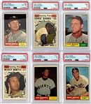 1961 Topps Baseball Complete Set (587) with Six PSA Graded Incl. Mantle, Mantle AS, Koufax and Others