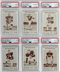 1961 National City Bank Cleveland Browns Complete Set (36) with Six PSA Graded Incl. Jim Brown, Len Dawson and Others