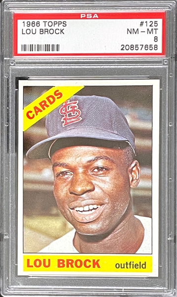 1966 Topps Baseball #125 Lou Brock PSA NM-MT 8