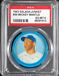 1963 Salada Coins Partial Set (37/63) with High Grade PSA EX-MT 6 #56 Mantle