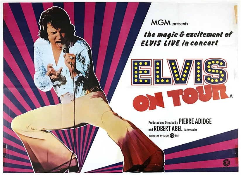1972 <em>Elvis on Tour</em> British Quad Movie Poster – Starring Elvis Presley