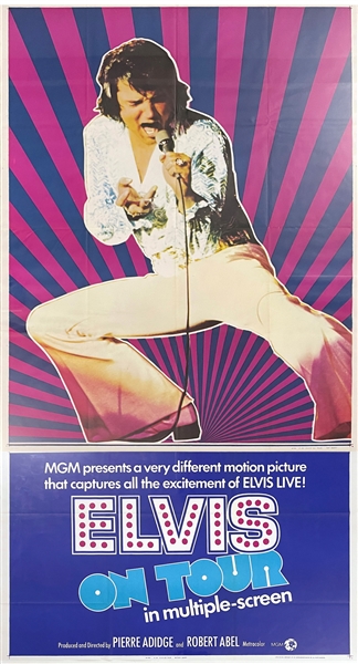 1972 <em>Elvis on Tour</em> Three-Sheet Movie Poster – Starring Elvis Presley – A Stunning NEAR MINT Example!!