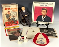Extensive President John F. Kennedy Collection Including “J.F.K. & Rocking Chair” Toy in Box, Photos and Inaugural Ephemera (18 Pieces)