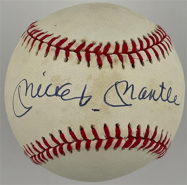 Mickey Mantle Single Signed OAL Bobby Brown Baseball
