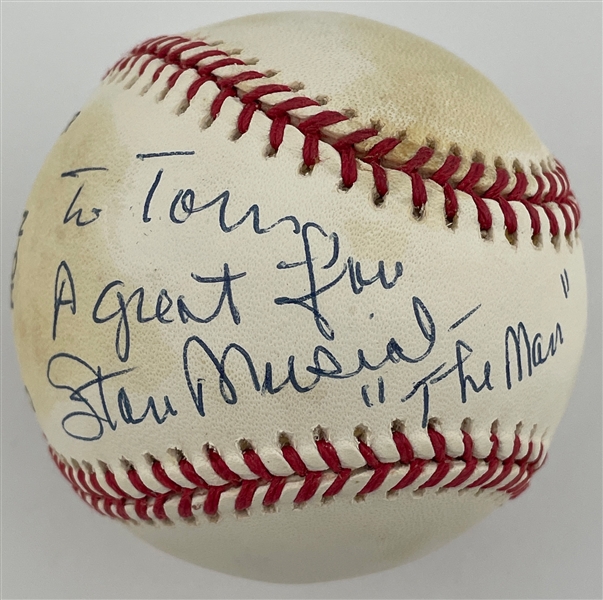 Hall of Famer and Superstars Signed Ball Collection of Six with Stan Musial, Pete Rose (2), Tony La Russa/Whitey Herzog (2) and Bob Costas