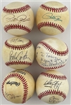Hall of Famer and Superstars Signed Ball Collection of Six with Stan Musial, Pete Rose (2), Tony La Russa/Whitey Herzog (2) and Bob Costas