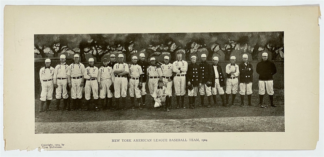 1904 New York Highlanders Baseball Team Photo with HOFers Jack Chesbro, Wee Willie Keeler and Clark Griffith - from <em>The Burr McIntosh Monthly</em> Magazine