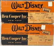 Group of Four 1950's and 1960's Ben Cooper and Halco Halloween Costumes in Original Boxes – Mickey Mouse, Donald Duck, Superman and The Lone Ranger