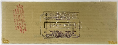 Ty Cobb Signed Check in Framed Display with Conlon Cobb Sliding Image