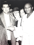 April 10, 1953, FULL Ticket for Rocky Marciano vs. Jersey Joe Walcott Second Fight - Plus Original Negative of 1952 Pre-Fight Photo