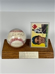 Sandy Koufax Signed Baseball in Display with 1955 Topps #123 Sandy Koufax Rookie Card