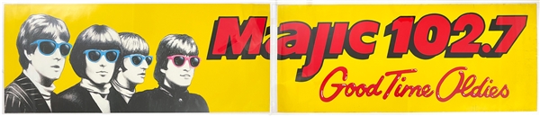Massive 1990s Radio Station Bus Sticker Featuring The Beatles – “Majic 102.7 Miami”