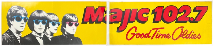 Massive 1990's Radio Station Bus Sticker Featuring The Beatles – “Majic 102.7 Miami”