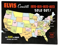 Collection of 29 Elvis Presley Concert Tour Menus and Souvenir Photos