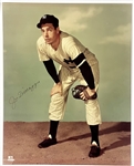 Joe DiMaggio Signed 16 x 20 Photo – Wearing Black Armband for Death of Babe Ruth!