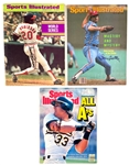 Baseball Greats and Hall of Famers Signed <em> Sports Illustrated</em> Collection of Seven (7) with Frank Robinson, Pete Rose and Others