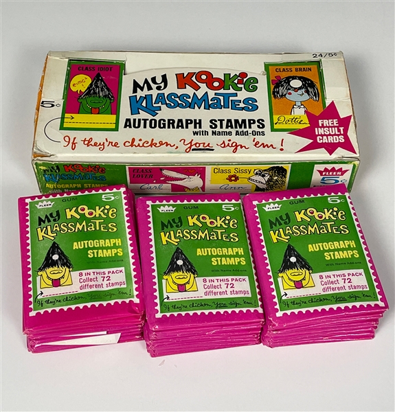 1968 Fleer “My Kookie Klassmates” Complete Wax Box with 24 Unopened Packs