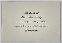 Vernon Presley Signed 1977 Elvis Presley Condolence Card