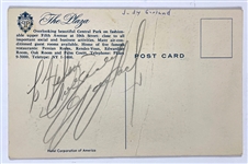 Judy Garland Signed Postcard from New York's Plaza Hotel