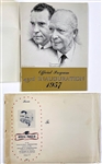 Future President “Dick Nixon” and Pat Nixon Signed 1952 Presidential Campaign Signed  Fundraising Dinner Menu and 1957 Inaugural Program