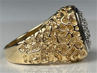Elvis Presley Owned Gold Ring with Nine Diamonds Gifted to Bodyguard Sam Thompson Aboard The Lisa Marie!