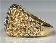 Elvis Presley Owned Gold Ring with Nine Diamonds Gifted to Bodyguard Sam Thompson Aboard The Lisa Marie!