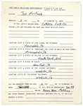 Joe Montana Handwritten San Francisco 49ers “1982 Public Relations Questionnaire”