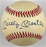Mickey Mantle Single Signed Baseball - OAL Bobby Brown Baseball