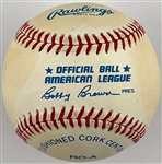 Mickey Mantle Single Signed Baseball - OAL Bobby Brown Baseball