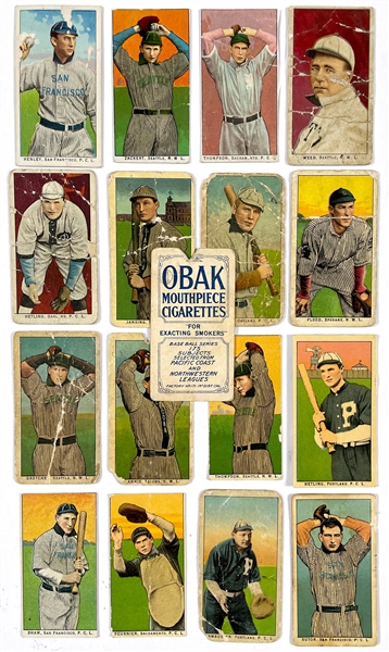Pre-War Tobacco, Candy and Gum Type Card Collection (63 Cards) with T206, T212, E91-A, Zeenut and Others