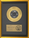 RIAA Gold Record Award for Elvis Presleys 1958 Single “I Got Stung” - “Presented to Elvis Presley” - Certified in 1983
