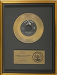 RIAA Gold Record Award for Elvis Presleys 1962 Single “Return to Sender” - “Presented to Elvis Presley” Certified in 1983