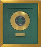 1957 RCA Green Felt Gold Record Award to Colonel Tom Parker for Making Elvis Presley’s “Jailhouse Rock” A Million Seller