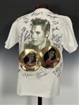 Pair of “Elvis Cruise” T-Shirts Signed by 22 of Elvis Presley's Bandmembers and Memphis Mafia 